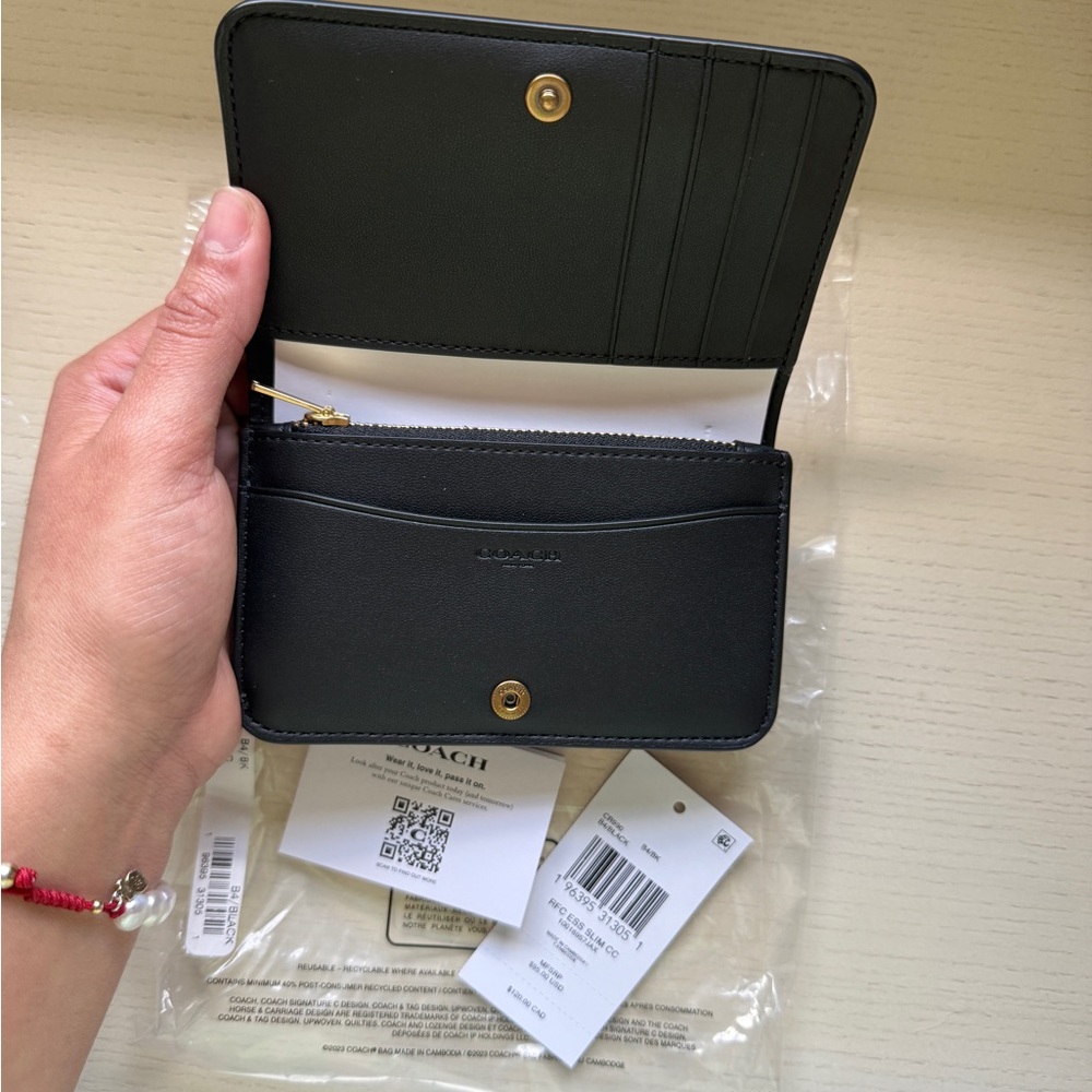 Coach Black Leather Wallet with Gold Details - Picture 3 of 3
